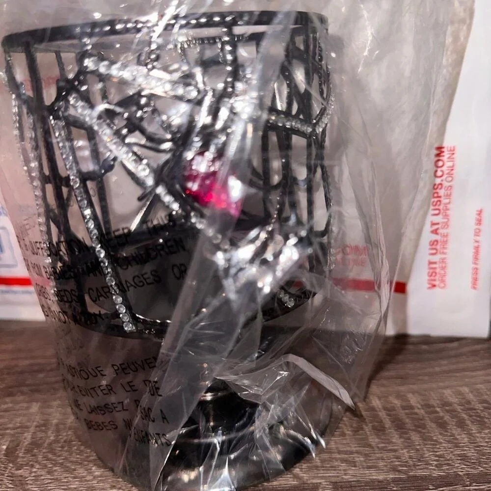 Bath and Body Works Halloween Spider Web Rhinestone Pedestal Candle‎ Holder